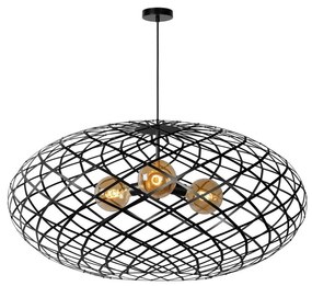 Lucide 21417/99/30 - Csillár zsinóron WOLFRAM 3xE27/60W/230V fekete