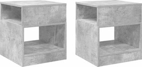 vidaXL Végasztal 2 pcs Beton Szürke 40,5 x 40 x 45 cm Faanyag