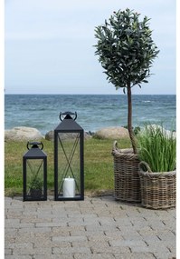 Casa dekorációs lámpások, acél/üveg, fekete, 2 darabos készlet