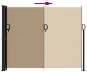 tópszínű behúzható oldalsó napellenző 160 x 300 cm