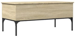 sonoma tölgy szerelt fa és fém dohányzóasztal 100x50x45 cm