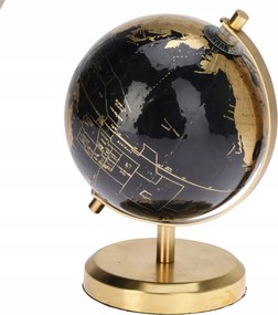 DekoratĂv Földgömb MƱanyag Ă 13 CM ForgathatĂł Fekete