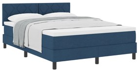 Boxspring Ágy Mattal Kék 140x200 cm Szövet