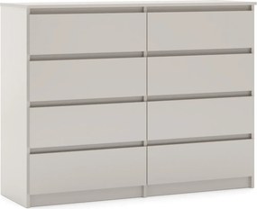 Komód 140 cm, 8 fiókkal, kasmír színben SIMPLE