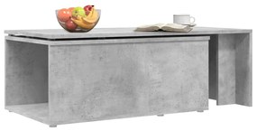 Betonszürke szerelt fa dohányzóasztal 150 x 50 x 35 cm