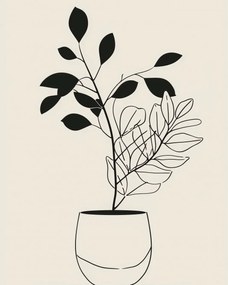 Poszter 40x50cm Egyszerű virágtartó