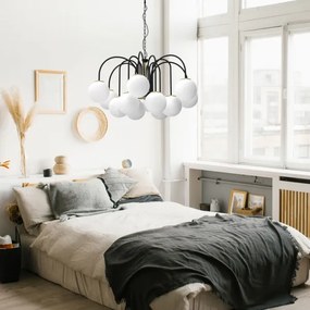 Csillár láncon CAMBRIDGE 12xE14/60W/230V fekete/sárgaréz