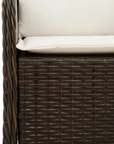 2 db barna polyrattan kerti szék párnával