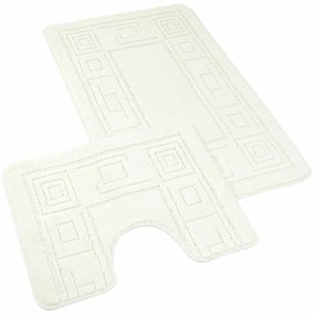 Kvalitex Ornament fürdőszoba szőnyeg szett krém, 60 x 100 cm, 60 x 50 cm