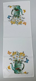 Hímzett terítőkancsó százszorszépekkel 40x110 cm TiaHome