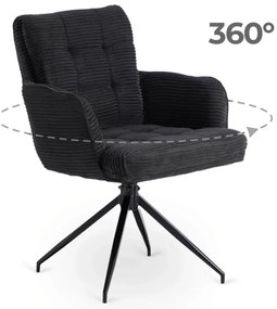 Forgó Étkező/Tárgyaló Fotel Fekete Színben.