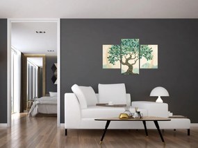 Kép – Elegáns mozaik fával (90x60 cm)