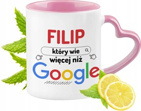 Fülöp bögre Rózsaszín, szív alakú füllel Kávé ajándék