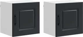 vidaXL Konyhaszekrény Kalmar 2 pcs Fekete 40 x 31 x 40 cm Faanyag