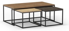 Natúr színű dohányzóasztal szett 3 db-os 60x110 cm Camelia – Marckeric