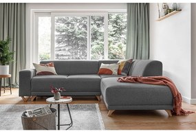 Szürke kinyitható-tárolóhelyes sarokkanapé (jobb oldali-L alakú) Classy Sophie – Miuform