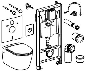 GROHE 103846SH00 - 5 az 1-ben szett SOLIDO 1,13 m kerámia/fehér