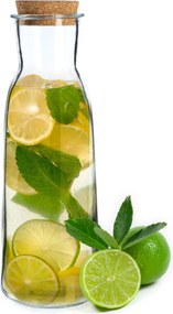 Karafka Üveg Víz Kancsó 1000ml 1 Liter Víz Bor Ital Dugó