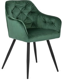 MEGAN Zöld Bársony Étkezőszék