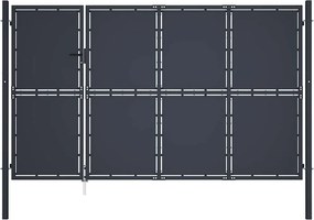 vidaXL antracit színű acél kerti kapu 350 x 175 cm