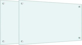 vidaXL 2 db fehér edzett üveg konyhai falburkoló 70 x 40 cm