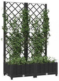 fekete polipropilén rácsos kerti ültetőláda 80 x 40 x 121,5 cm