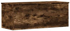 füstös tölgy színű szerelt fa tárolóláda 90 x 35 x 35 cm
