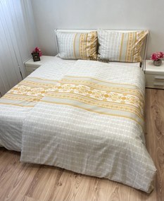 Pamut ágynemű Angelika Gold TiaHome - 1x Párna 90x70cm, 1x Paplan 140x220cm