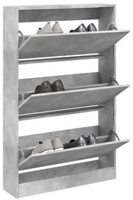 betonszürke szerelt fa cipősszekrény 80 x 21 x 125,5 cm