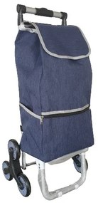 Zsibó kék lépcsőjáró gurulós bevásárlótáska teleszkópos