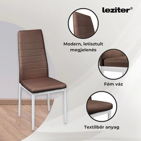 Tino NOVA Étkezőszék barna textilbőr + fém - barna