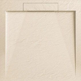 AREZZO design STONE pala hatású öntött márvány zuhanytálca, 90x90 cm-es, beige (2 doboz)
