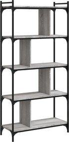 vidaXL 5 szintes szürke sonoma színű fa könyvespolc 76 x 32 x 158 cm