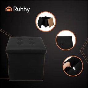 Összecsukható puff fekete színben Ruhhy 25779