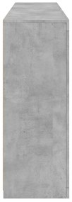 betonszürke tálalószekrény LED-világítással 162 x 37 x 100 cm