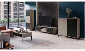 TV szekrény RONJA fiókkal, taupe/fekete színben