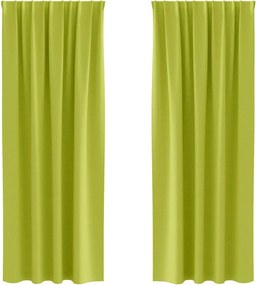 vidaXL Fekete Függöny Gyűrűkkel 2 pcs Zöld 225 x 140 cm Poliészter