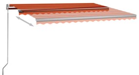 narancssárga-barna szélérzékelős és LED-es napellenző 450x300cm