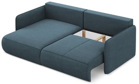 Kék kinyitható-tárolóhelyes sarokkanapé (bal oldali) Nanea – Makamii