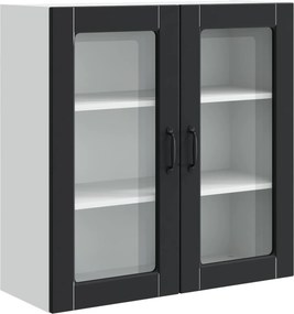 vidaXL Konyhaszekrény polcokkal ajtóval Fekete 80 x 31 x 80 cm Faanyag