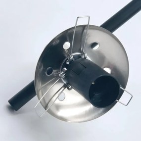 Csillár rúdon LILOU 6xE14/5W/230V matt króm/füstös