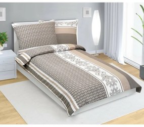 Bellatex Ornament pamut ágyneműhuzat kávé, 140 x 200 cm, 70 x 90 cm, 140 x 200 cm, 70 x 90 cm