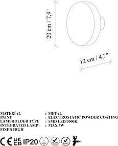 Aura 15520-L antik fém LED falilámpa