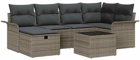 Kerti Kanapé Szett párnával 7 pcs Szürke 242.5 x 132.5 x 85 cm