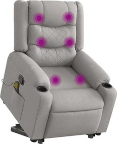 vidaXL Álló masszázsfotel felhőszürke szövet