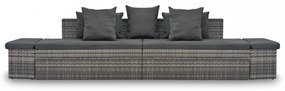 4-részes szürke polyrattan kerti bútorszett párnákkal
