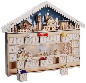 Brilagi LED adventi naptár LED/2xAA fenyő mintával