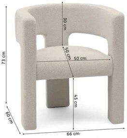 Bézs-szürke design kialakítású fotel ALPAH LOOP
