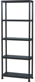 Műanyag polc, 5 szintes, 60 x 30 x 181 cm, 5 emelet