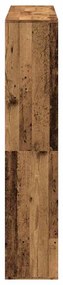 antik fa színű szerelt fa könyvszekrény 132 x 29 x 141,5 cm